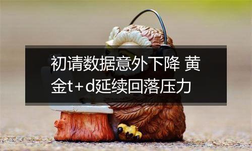 初请数据意外下降 黄金t+d延续回落压力