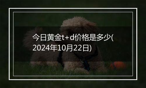 今日黄金t+d价格是多少(2024年10月22日)