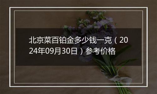 北京菜百铂金多少钱一克（2024年09月30日）参考价格