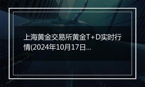 上海黄金交易所黄金T+D实时行情(2024年10月17日)