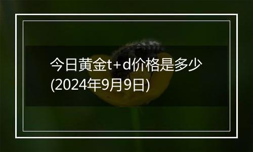 今日黄金t+d价格是多少(2024年9月9日)