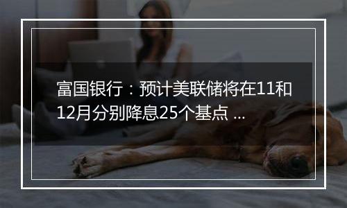 富国银行：预计美联储将在11和12月分别降息25个基点 经济将温和放缓但不会衰退