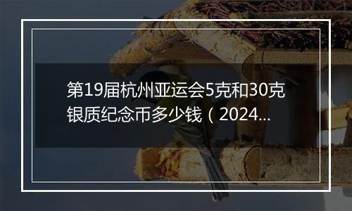 第19届杭州亚运会5克和30克银质纪念币多少钱（2024年11月06日）