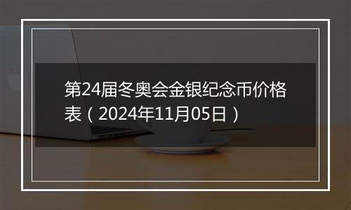 第24届冬奥会金银纪念币价格表（2024年11月05日）