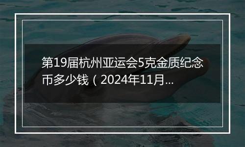 第19届杭州亚运会5克金质纪念币多少钱（2024年11月04日）