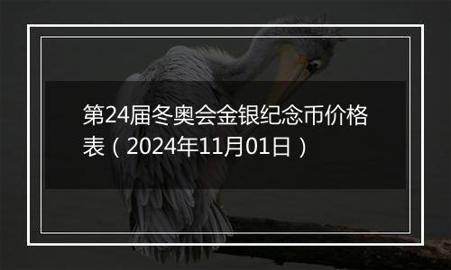 第24届冬奥会金银纪念币价格表（2024年11月01日）