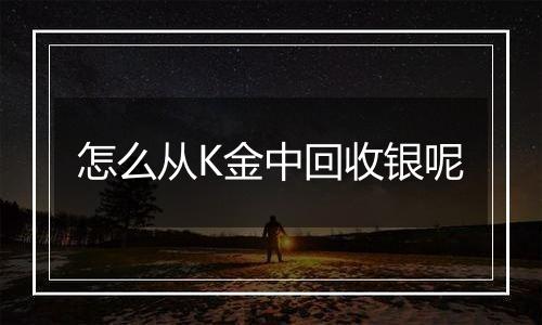 怎么从K金中回收银呢