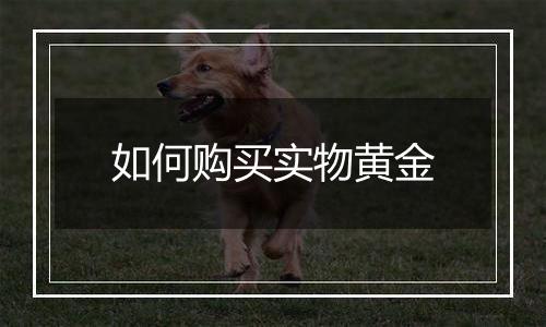 如何购买实物黄金