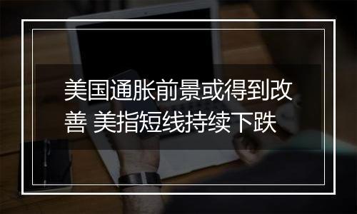 美国通胀前景或得到改善 美指短线持续下跌