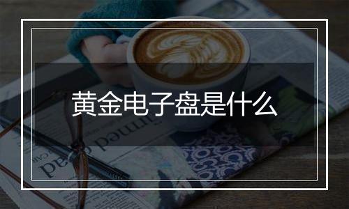 黄金电子盘是什么