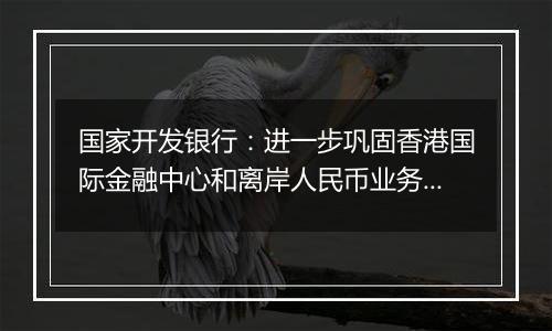 国家开发银行：进一步巩固香港国际金融中心和离岸人民币业务枢纽的地位