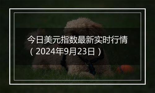 今日美元指数最新实时行情（2024年9月23日）