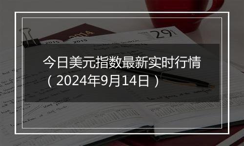 今日美元指数最新实时行情（2024年9月14日）