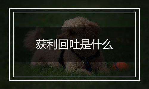 获利回吐是什么