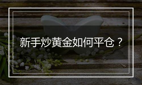 新手炒黄金如何平仓？