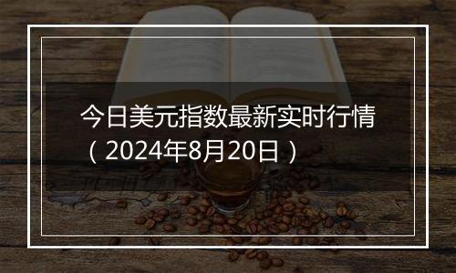 今日美元指数最新实时行情（2024年8月20日）