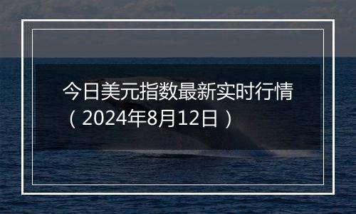 今日美元指数最新实时行情（2024年8月12日）