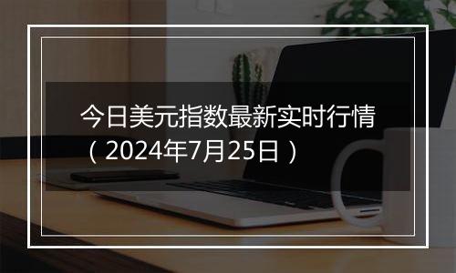 今日美元指数最新实时行情（2024年7月25日）