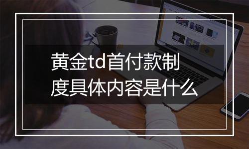 黄金td首付款制度具体内容是什么