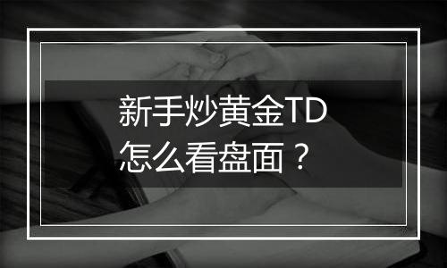 新手炒黄金TD怎么看盘面？