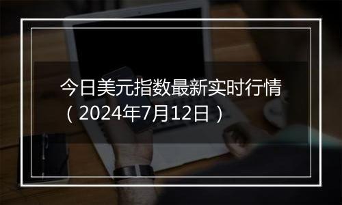 今日美元指数最新实时行情（2024年7月12日）