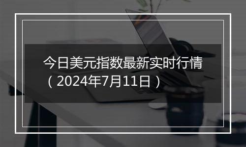 今日美元指数最新实时行情（2024年7月11日）