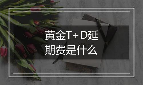 黄金T+D延期费是什么