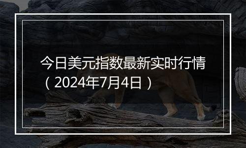 今日美元指数最新实时行情（2024年7月4日）