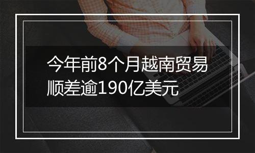 今年前8个月越南贸易顺差逾190亿美元