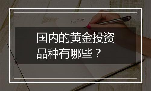 国内的黄金投资品种有哪些？