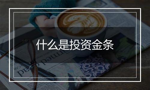 什么是投资金条