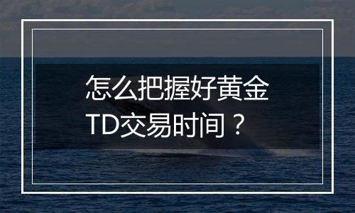 怎么把握好黄金TD交易时间？