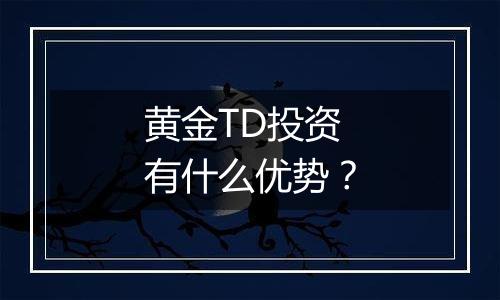 黄金TD投资有什么优势？