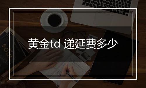 黄金td 递延费多少