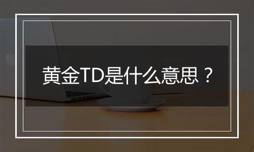 黄金TD是什么意思？