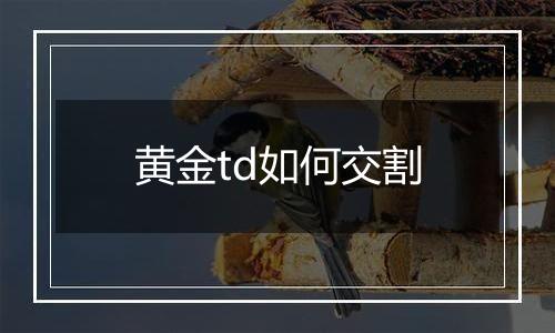 黄金td如何交割