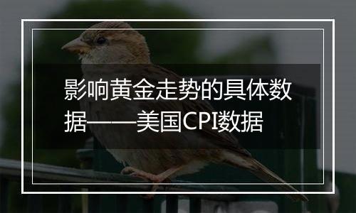 影响黄金走势的具体数据——美国CPI数据