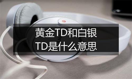 黄金TD和白银TD是什么意思