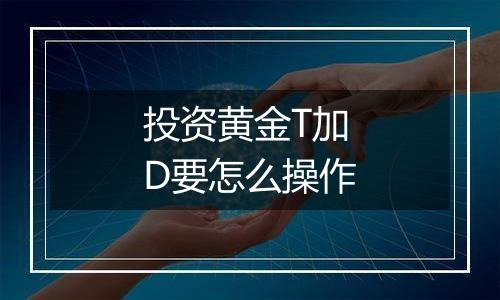 投资黄金T加D要怎么操作