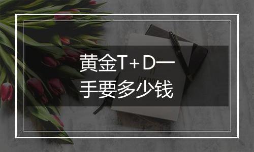 黄金T+D一手要多少钱