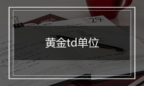 黄金td单位