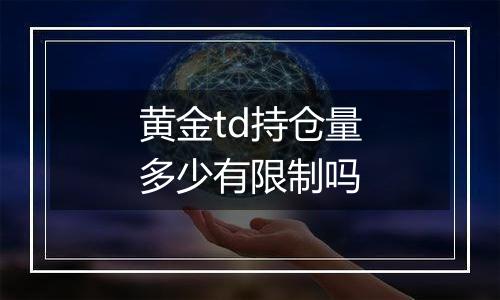 黄金td持仓量多少有限制吗