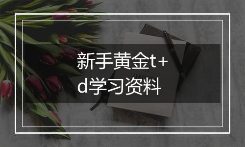 新手黄金t+d学习资料