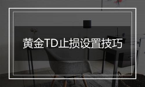 黄金TD止损设置技巧