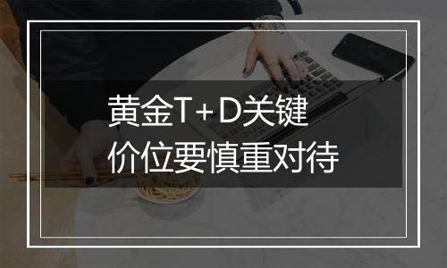 黄金T+D关键价位要慎重对待