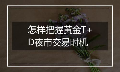 怎样把握黄金T+D夜市交易时机