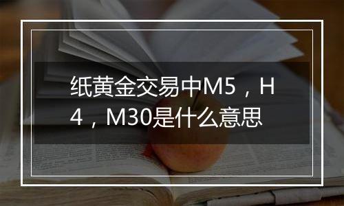 纸黄金交易中M5，H4，M30是什么意思