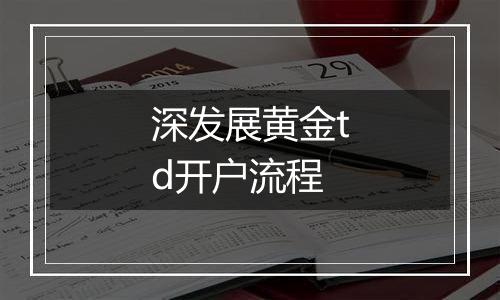 深发展黄金td开户流程