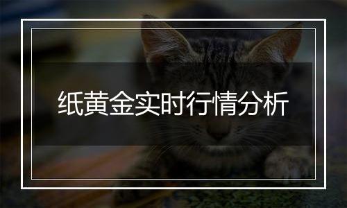 纸黄金实时行情分析