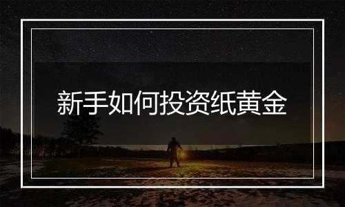 新手如何投资纸黄金